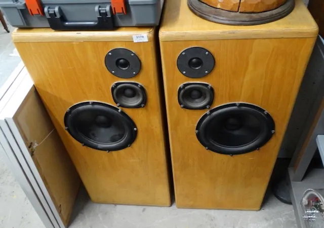 2 tall speakers