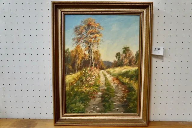 1 Ölgemälde "Feldweg" sig. Blum