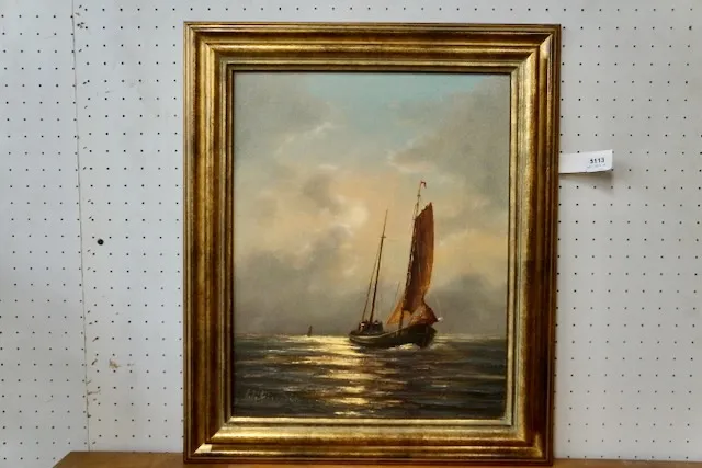 1 Ölgemälde "Segelboot" sig. Wilimzig