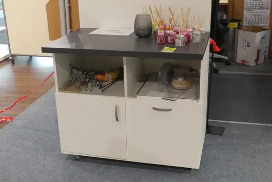 Sideboard, mobile, with contents