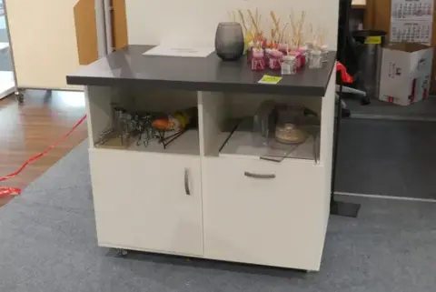 Sideboard, mobile, with contents