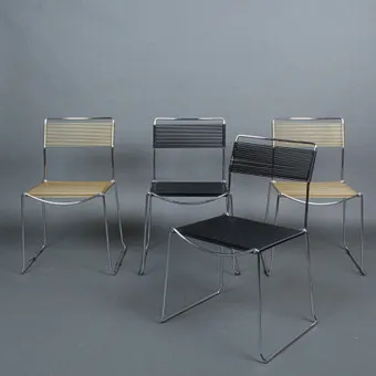 GIANDOMENICO BELOTTI for ALIAS, four chairs, model "Spagehtti Stühle" 1980s Italy.
