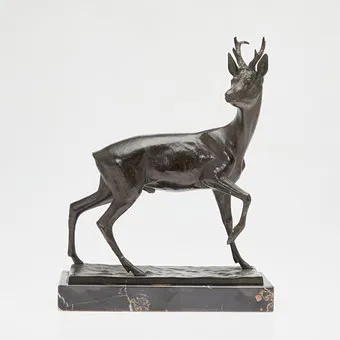 FRITZ DILLER. Косуля, скульптура / фигурка, бронза, 1920.