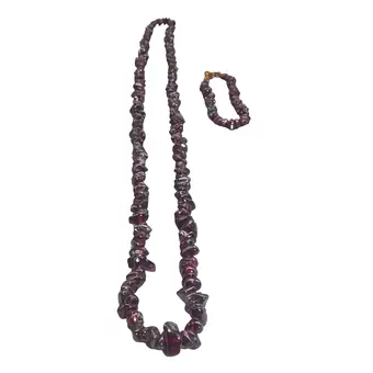 Granaat eindeloze ketting en armband