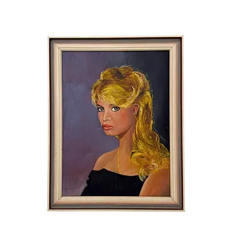 Obraz olejny portretu Brigitte Bardot z późnych lat 60./70.