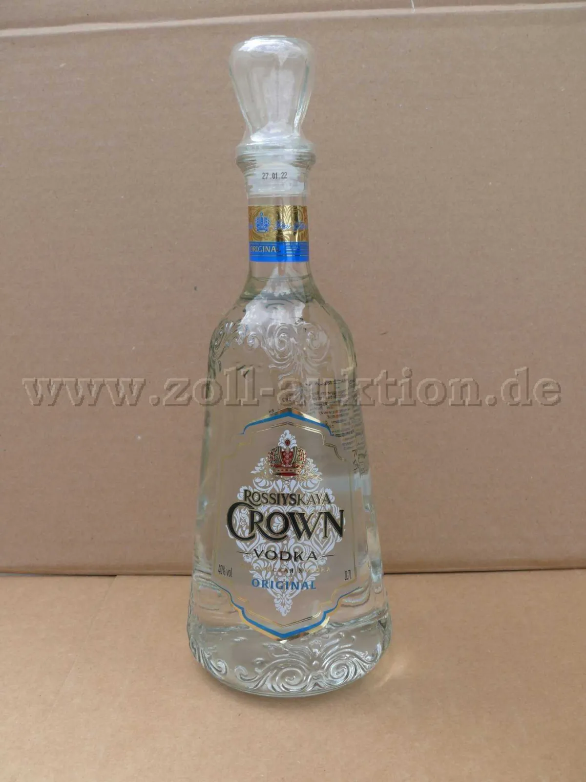 60 bouteilles, vodka russe Rossiyskaya Crown, 40%