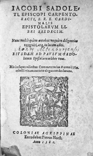 Sadoleto, Jacopo – Epistolarum libri sexdecim