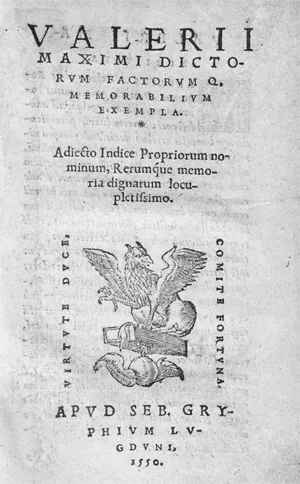 Valère Maxime, C. – Dictorum factorumque memorabilium exempla