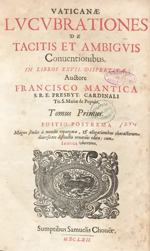 Mantica, Francesco – Vaticanae lucubrationes de tacitis et ambiguis conventionibus