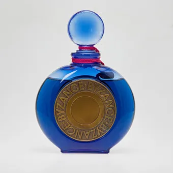 ROCHAS PARIS. Großfactice / Flacon, Duft 'Byzance', Glas, 1987, Frankreich.