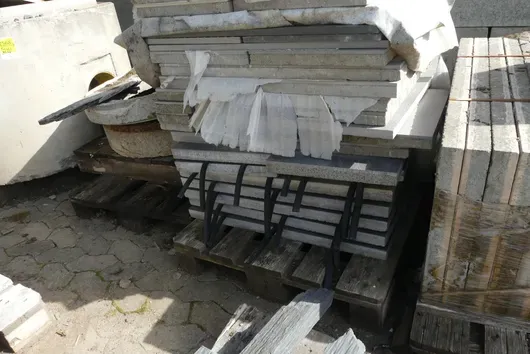 Pallet with contents - stone building elements