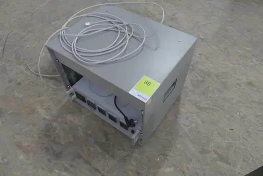 Small rack cabinet with control insert and wiring