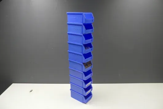 10x stacking boxes/sorting bins, blue