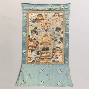 Thangka „Život Buddhy Šákjamuniho“, Nepál, 20. stol.