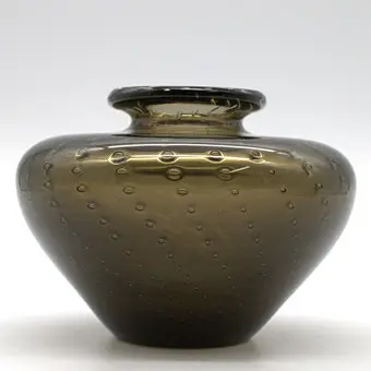 WALTER DEXEL. VASE PERLORA VINTAGE. CRISTAL SOUFFLÉ À LA BOUCHE. VERS 1950 POUR WMF GEISLINGEN.