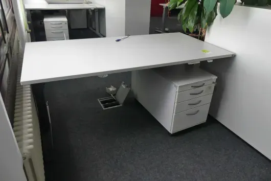 1x bureau à hauteur réglable électrique avec 1x caisson de bureau