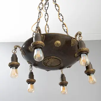 Grande lampe de plafond avec tête de Méduse, Allemagne, années 1920/30.