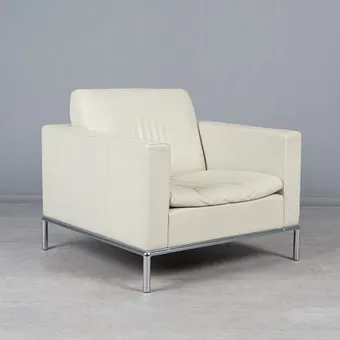 T. ANTONELLA SCARPITTA. De Sede, fauteuil, modèle 'DS5/06', cuir, acier chromé, design 2005, Suisse.