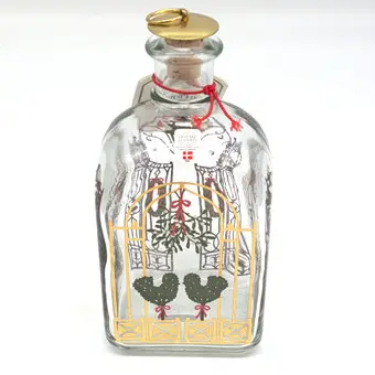 Karafa Juleflaske 1994 malované sklo, Holmegaard of Copenhagen Christmas Bottle.