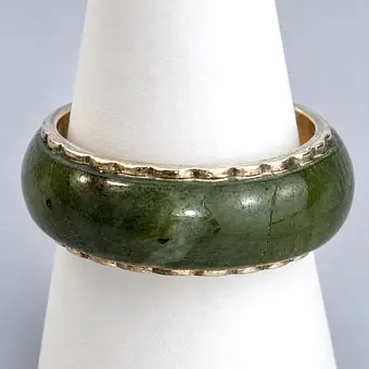 BANDRING MIT JADE - GELBGOLD 585/000 (14K).