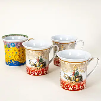VERSACE. Четыре кружки коллекция Chrismas Chariot и 'Primavera' для Rosenthal, 2005 и 2007 (4).