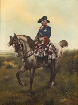 EUGEN UMBACH PODLE WERNERA WILHELMA SCHUCHA. Fridrich Veliký na koni.