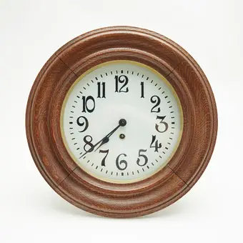 LENZKIRCH. Wall clock, wood, glass, 20th century.