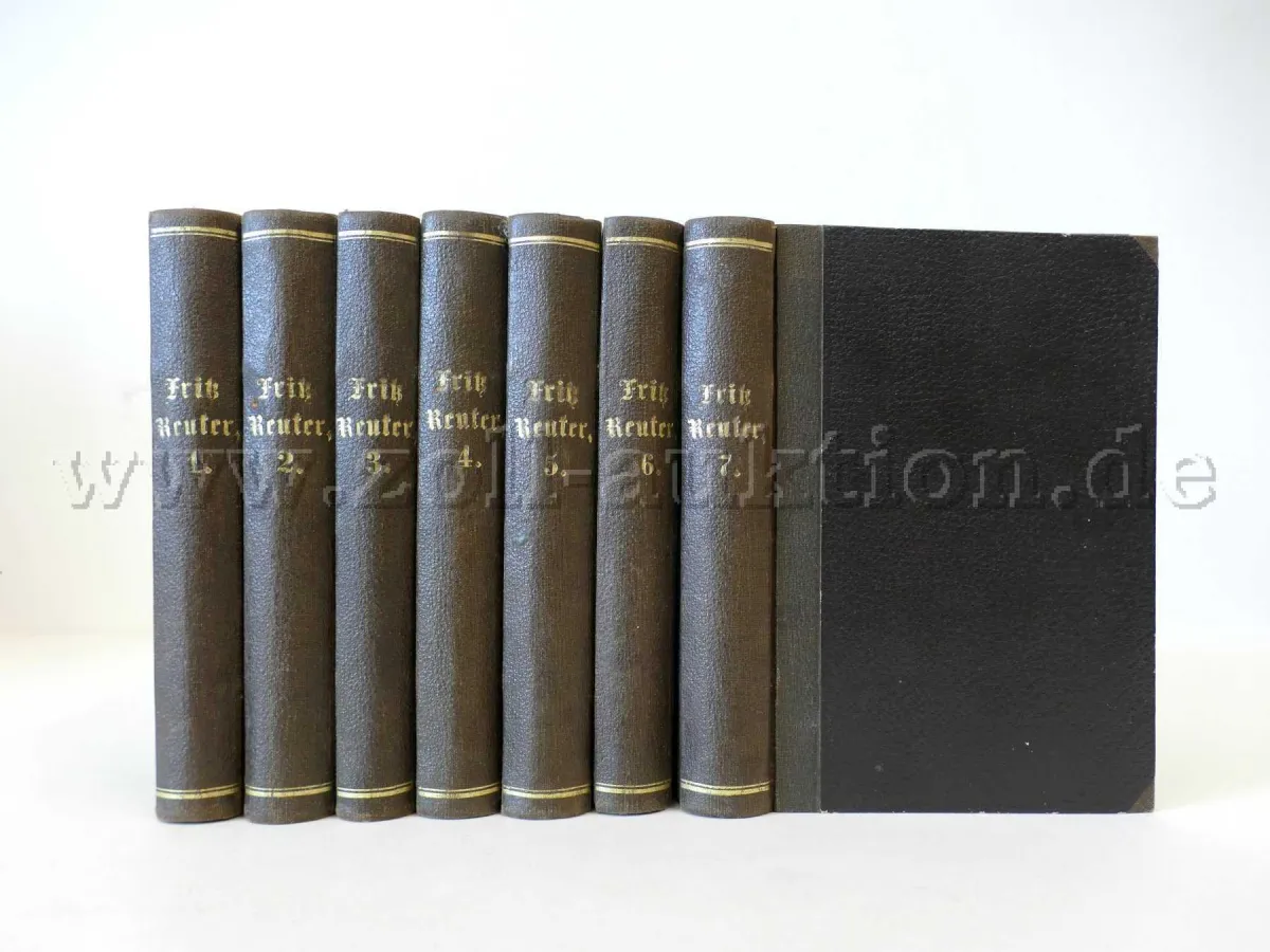 7 volumes anciens - Œuvres complètes de Fritz Reuter, 1877/1878