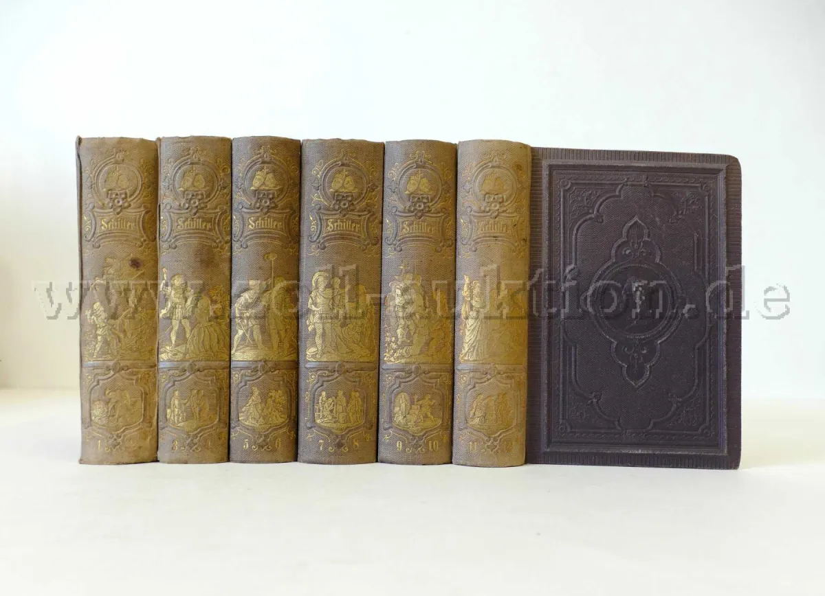 6 антикварных книг - Сочинения Шиллера в 12 томах, 1867