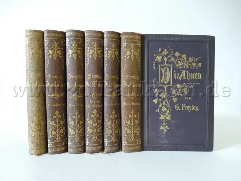 6 antiquarische Bände - Die Ahnen von Gustav Freytag, 1888 - 1891