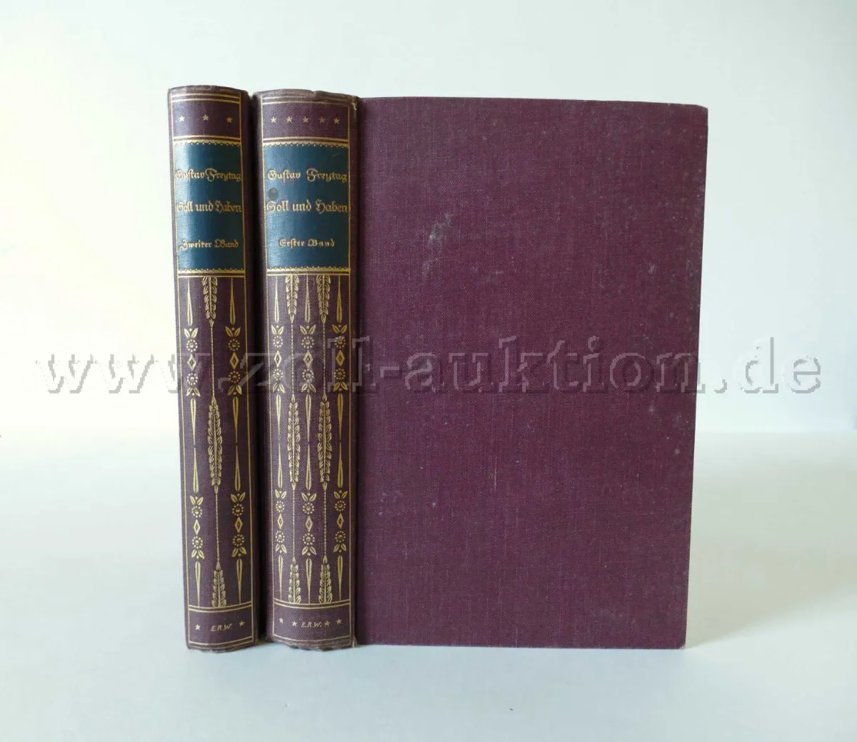 2 antiquarische Bände - Soll und Haben von Gustav Freytag, 1916