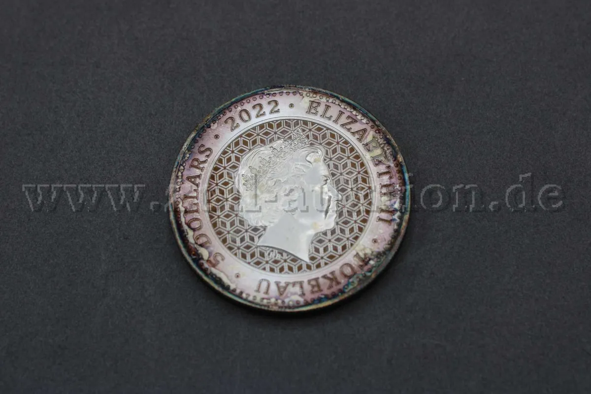 1 Silbermünze 5 Dollars - Elisabeth II "Bull and Bear" (Feinsilber 999)