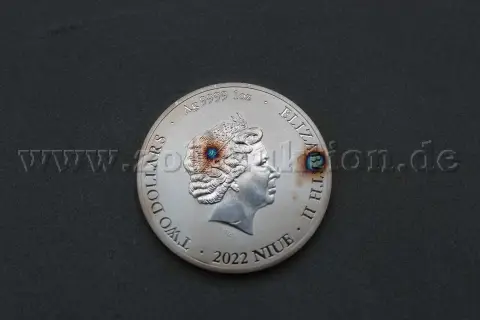 1 Silbermünze 2 Dollars - Elisabeth II Bitcoin (Feinsilber 999)