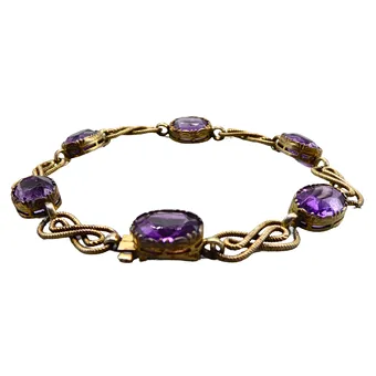 TRACHTENARMBAND AUS 925ER SILBER MIT AMETHYSTEN.