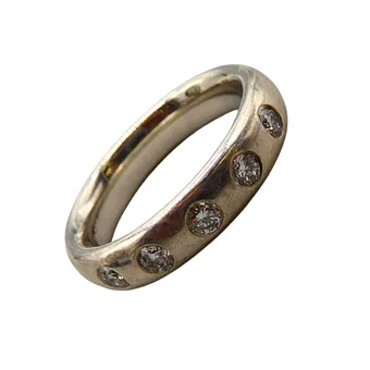Ring in 925 silver with 5 diamonds, total approx. 0.5 ct.