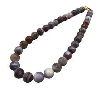 FACETTIERTE NATÜRLICHE ACHAT - PERLENKETTE MIT EINEM 925ER SILBERVERSCHLUSS.