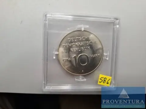 Monety kolekcjonerskie NRD 10 Mark 1974 plakietka NRD