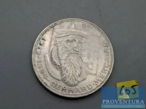 Srebrna moneta Republika Federalna Niemiec 5 DM Gerhard Mercator 1969 XF srebro .625 11,2 g waga brutto