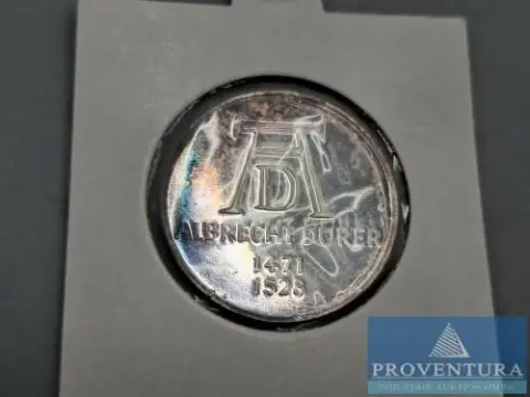 Srebrna moneta Republika Federalna Niemiec 5 DM Albrecht Dürer 1971 pp srebro .625 11,2 g waga brutto