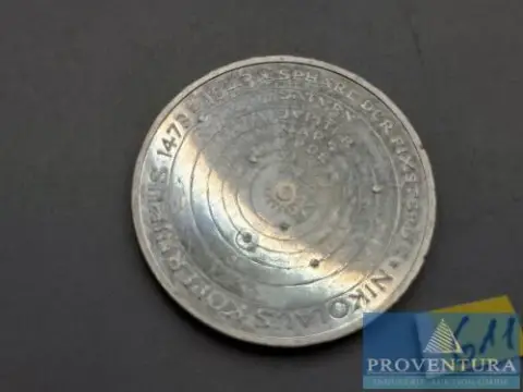 Srebrna moneta Republika Federalna Niemiec 5 DM Mikołaj Kopernik 1973 pp srebro .625 11,2 g waga brutto