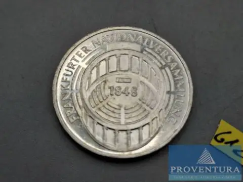 Srebrna moneta Republika Federalna Niemiec 5 DM Zgromadzenie Narodowe we Frankfurcie 1973 vz srebro .625 11,2 g waga brutto