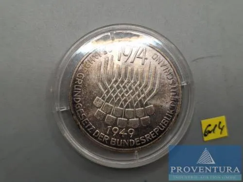 Silbermünze Bundesrepublik Deutschland 5 DM Grundgesetz 1974 pp Silber .625 11.2 gr Rauhgewicht