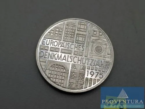 Silbermünze Bundesrepublik Deutschland 5 DM Europäisches Denkmalschutzjahr 1975 st Silber .625 11.2 gr Rauhgewicht