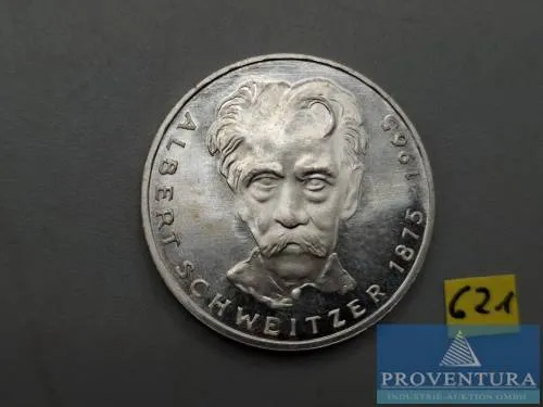 Silbermünze Bundesrepublik Deutschland 5 DM Albert Einstein 1975 st Silber .625 11.2 gr Rauhgewicht
