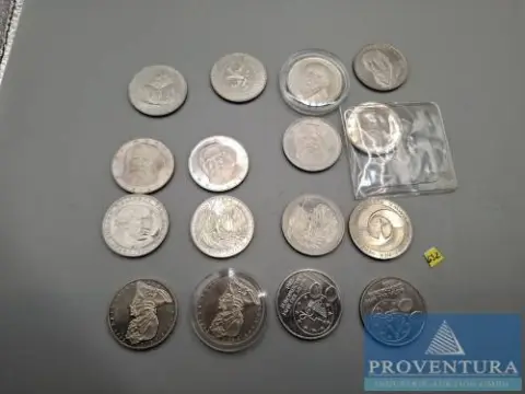 Pièces de collection République fédérale d'Allemagne 16 pièces 5 DM total 80 DM