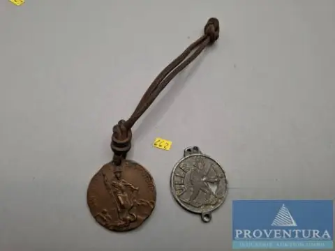 Medailles San Bernardo beschermer van skiërs plus medaille ULLR beschermer van wintersporters