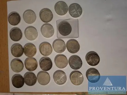 Zilveren munten Bondsrepubliek Duitsland 26x 5 DM zilver .625 11,2 gr brutogewicht
