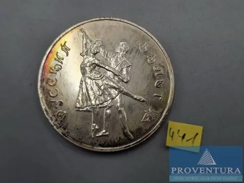 Pièce en argent Russie 3 roubles 1993 ballet russe st argent .900 poids brut 34,70 g