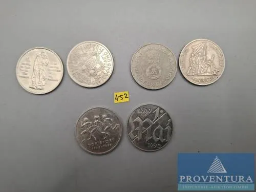 Pièces de circulation RDA 6x 10 marks