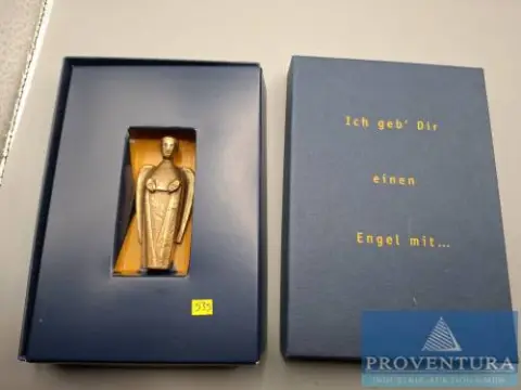 Geschenkset bronzen engel in de doos brutogewicht 106,70 gr